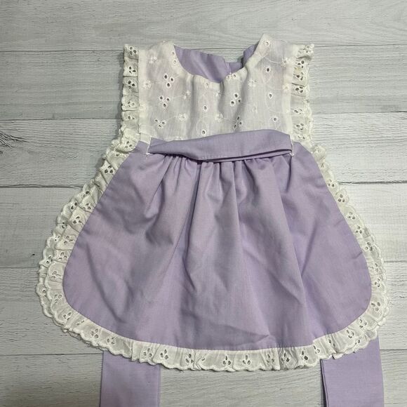 Unique Vintage Other - Vintage‎ baby apron dress purple and white 18 months